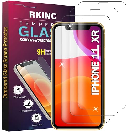 RKINC 3 Stück, Panzerglas Schutz Glas für iPhone 11 / iPhone XR 6.1-Inch, Panzer HD Displayschutzfolie, 0,33 mm kratzfest, splitterfrei, blasenfrei, lebenslangeGarantie