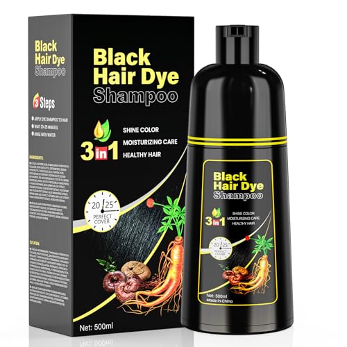 Schwarzes Haarfärbe black hair dye shampoo 3 in 1 Haarfärbe shampoo für Frauen & Männer für graue Deckung für sofortige & pflanzliche