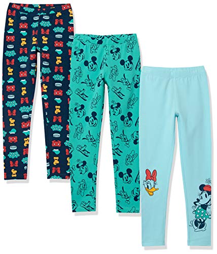 Amazon Essentials Disney | Marvel | Star Wars | Frozen | Princess Mädchen Leggings, 3er-Pack, Mickey Und Freunde, 8 Jahre