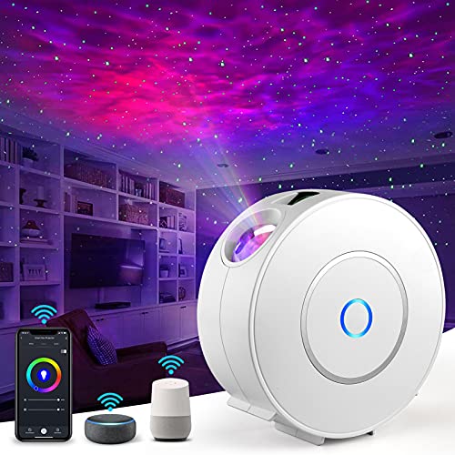 Nigecue LED Smart Sternenhimmel Projektor, WLAN LED Sternenprojektor 3D Galaxy mit App Sprachsteuerung, Timer, Kompatibel mit Alexa Google Assistant