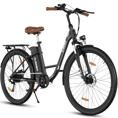 ELEKGO EG31 E-Bike Damen 28-Zoll-Elektrofahrrad 160–200 cm, 7-Gang-Damenfahrrad, LCD-Display, mit Vorderradgabel-Federung