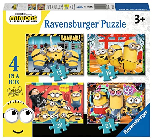 Ravensburger Minions 2 The Rise of Gru Puzzle für Kinder ab 3 Jahren, 10,2 cm Box (12, 16, 20, 24 Teile)
