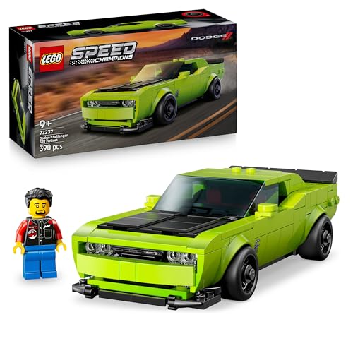 LEGO Speed Champions Dodge Challenger SRT Hellcat Sportwagen - Spielzeugauto mit 1 Minifigur zum Sammeln - Kreatives Rennauto - Rennauto zum Bauen - Geschenk für Jungen, Mädchen ab 9 Jahren 77237