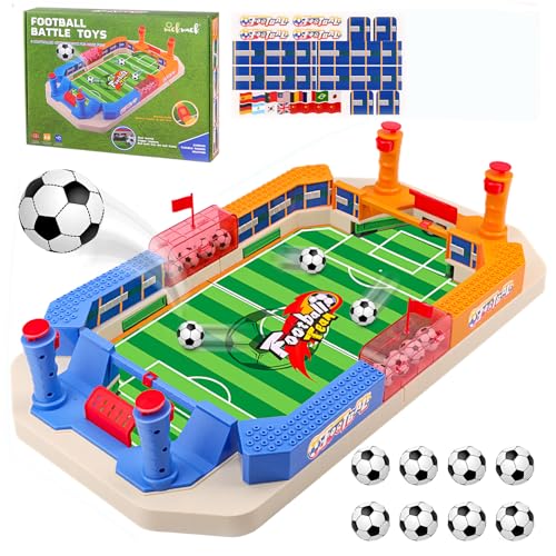nicknack Fußball-Brettspiele, Fußball-Geschenke für Jungen, Tischfußballspiel mit 8 Mini-Fußball, Kicker-Brettspiel Fußballspielzeug für Kinder und Erwachsene