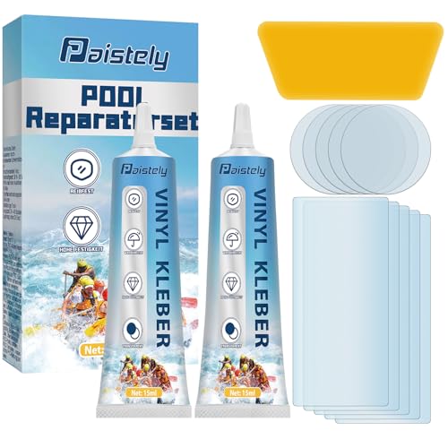 Pool Reparaturset, Pool Flicken, Transparent und Langlebig Flickzeug Luftmatratze, Wasserdicht und Hochfest Schlauchboot Reparaturset Kann Verschiedene Aufblasbare Gegenstände Reparieren (15ml*2)