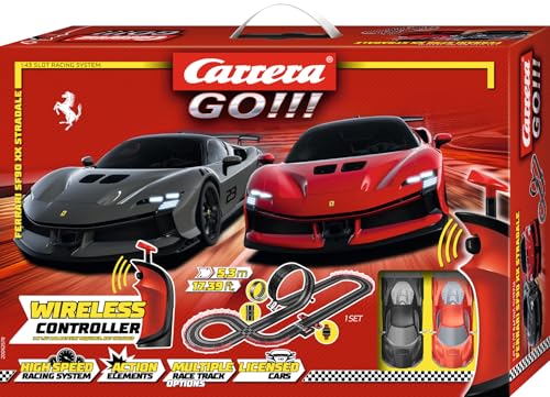 Carrera - 20062578 GO!!! Ferrari Supercar Power (Wireless) Rennbahn-Set I Rennbahn mit lizensierten Slotcars | bis zu 2 Spieler | Für Kinder ab 6 Jahren & Erwachsene