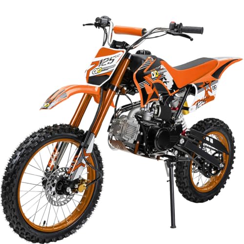 Actionbikes Motors Kinder Jugend Crossbike JC125 | 125 cc - Hydraulische Scheibenbremsen - CDI Zündung - Bis 80 km/h - Pocket Bike - Motorrad - Motocross - Dirt Bike - Enduro - Dirtbike (Orange)