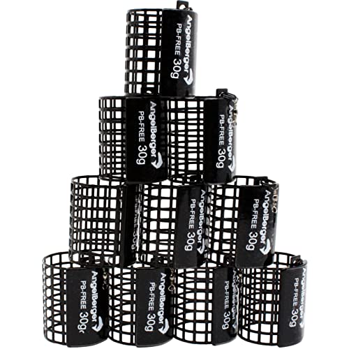 Angel Berger Futterkorb rund Bleifrei 10 Stück Feeder Angeln (20g)