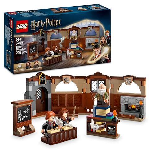 LEGO Harry Potter Schloss Hogwarts: Zauberkunstunterricht, Set mit 3 Minifiguren, inkl. Hermine Granger & Ron Weasley, Wingardium Leviosa Funktion, Spielzeug für Mädchen & Jungen ab 8 Jahren 76442