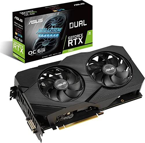 ASUS GeForce RTX 2060 Overclocked 6G GDDR6 Dual-Fan EVO Edition VR Ready HDMI DisplayPort DVI Grafikkarte (DUAL-RTX2060-O6G-EVO)