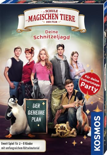 Kosmos 685003 Die Schule der magischen Tiere Rätsel-Party Schnitzeljagd für Kinder ab 8 Jahre, Geburtstagsparty mit den Helden aus dem Schule der magischen Tiere Film, für 2-8 Kinder Komplett-Set