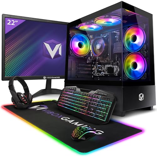 Vibox I-96 Gaming PC Set Komplett • Monitor 22 Zoll • AMD Ryzen 3 3200G 4,0GHz • Radeon Vega 8 • 8GB RAM • 480GB SSD • Linux OS • WLAN