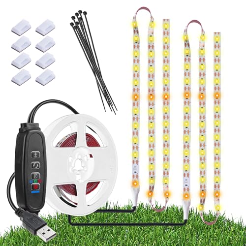 Pflanzenlampe LED, 120 LEDs Wasserdichte LED Grow Lights Full Spectrum, USB Plug-in Dimmable Auto On/Off mit 3 Timer Pflanzenlicht, für Indoor Pflanzen Seeding Veg Flower Growing Lampe (6.56ft)