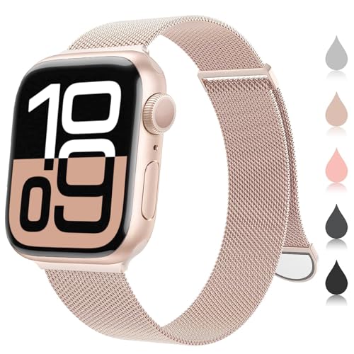 ORRLBB Kompatibel mit Apple Watch Armband Series 11 10 9 8 7 6 5 4 Ultra SE 3 2 1 Damen Herren, Magnetische Metall Edelstahl Armbänder für iWatch 49mm 46mm 45mm 44mm 42mm 41mm 40mm 38mm