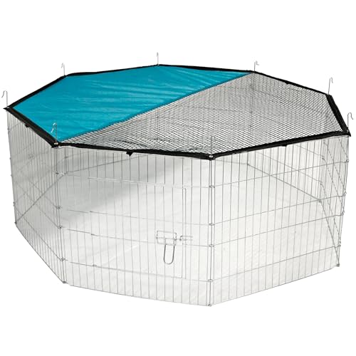 Freigehege, verzinkt; 8 Gitter 57 x 56 cm, mit Netz und Tür