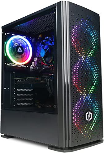 CYBERPOWERPC Wyvern Gaming-PC - AMD Ryzen 5 4500, Nvidia RTX 3050, 16GB RAM, 500GB NVMe SSD, 650W PSU, Windows 11, Blaze RGB