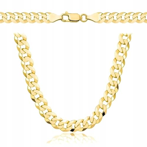 Amar Luxury Ketten für herren Gold 925/585 14k, Panzerkette 925 Silber mit Gold 14k, Königskette - Italienische Qualität (60 cm, 6,5 mm)