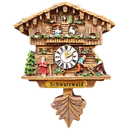Kuckucksuhr Magnet Polyresin Kühlschrank Handmade Braun - Schwarzwald