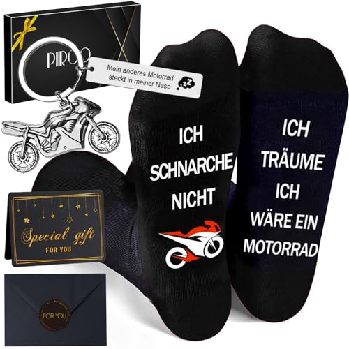 Geschenke für Männer Geschenk Opa geburtstagsgeschenk Mann Lustige Socken Herren Geburtstag Geschenk Papa Geschenkideen Adventkalender Füllung wichtelgeschenk Weihnachten Motorrad Ich schnarche nicht