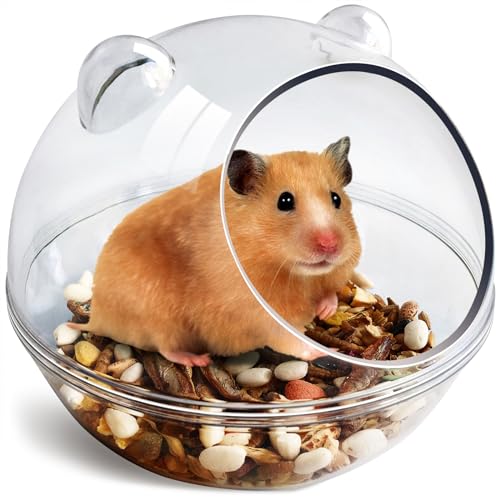 Hamster Badezimmer, Hamster Badewanne, Sandbadbehälter, Hamstertoilette und Sandkasten, Staubbadewanne, Kleintierspielzeug,Sandbadebox für Hamsterkäfig-Zubehör,SandBad Spielzeug(S 11*11*8.8cm)