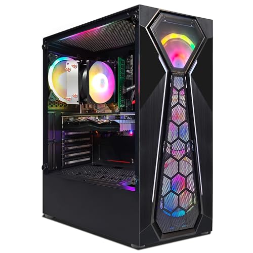 STGsivir Gaming PC, AMD Athlon 3000G 3.5 GHz, AMD Radeon RX 580 8GB, 16GB RAM, 1TB SSD, 600M WLAN, BT 5,0, RGB Lüfterx 4, Windows 11, Gamer PC Computer Desktop