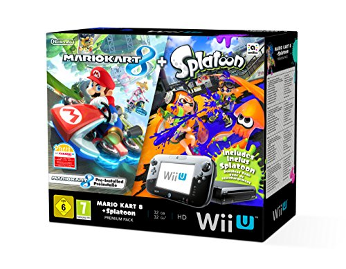 Nintendo Wii U Premium Pack 32GB schwarz inkl. Mario Kart 8 (vorinstalliert) + Splatoon DLC-Code