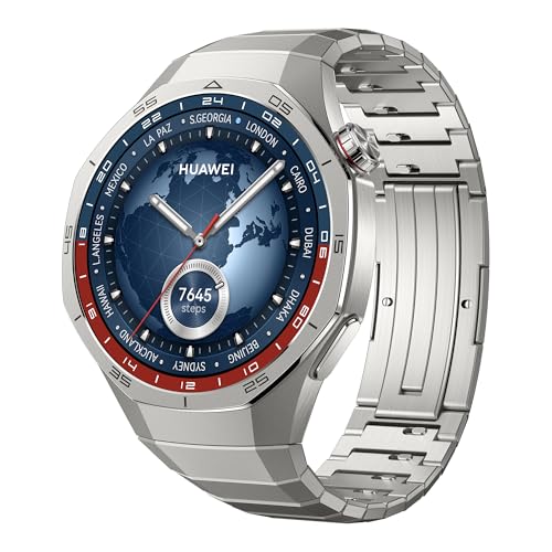HUAWEI Watch GT 5 Pro 46 mm Smartwatch, Sportfunktionen auf Profi-Niveau,Health-Tracking, EKG, bis zu 14 Tage Akkulaufzeit, GPS, iOS & Android, +6 Monate erweiterte Garantie, Titanium