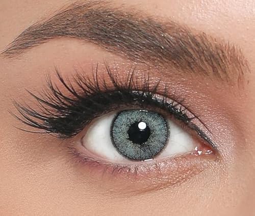 ICONIC farbige Kontaktlinsen MARINE – stark deckende Monatslinsen für 3 Monate in Hellblau, besonders natürliches Ergebnis für alle Augen - 1 Paar…