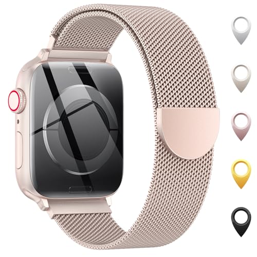 Original Milanaise Ersatzarmband Kompatibel mit Apple Watch Armband 40mm 42mm(Series 11 &10) 41mm 38mm, Elegant Magnetische Metall Edelstahl Armbänder für iWatch Series 11 10 9 8 7 6 5 4 3 SE 3/2/1