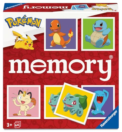 Ravensburger 24853 Memory® Pokémon - Das weltbekannte Gedächtnisspiel mit 32 Kartenpaaren, für 2-8 Pokémon-Fans ab 3 Jahren