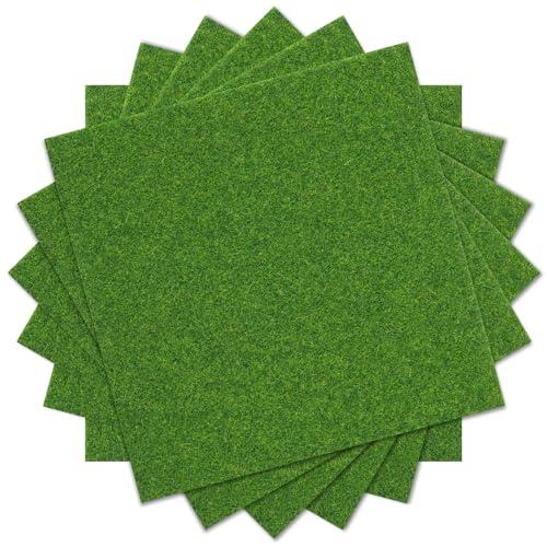Cobee 6 Stück Kunstrasen Miniaturgarten, 15x15cm Miniatur Wiese Modellbau Rasen Miniatur Garten Deko Kunstrasen Zum Basteln Für Miniaturgarten Deko Und Wohnaccessoires