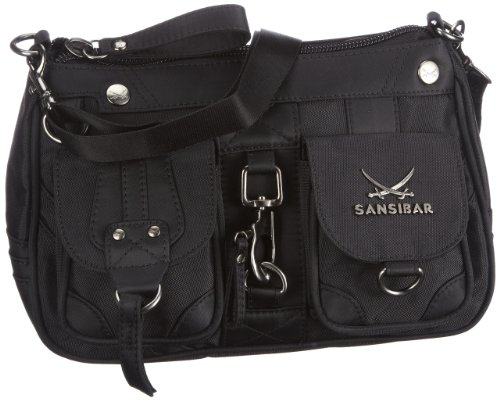 Sansibar B-488 CA Damen Schultertaschen 26x17x10 cm (B x H x T), Schwarz (black)