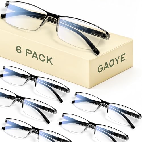 Gaoye 6 Pack pack Lesebrillen herren/damen mit blaulichtfilter Augenoptik Brille Lesehilfe für Herren Damen