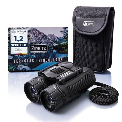 ZIRBITZ® HD Fernglas 8x25 kompakt & leicht - Leistungsstarkes Allround Taschenfernglas für Wandern, Reise & Vogelbeobachtung - Ferngläser klein für Erwachsene & Kinder