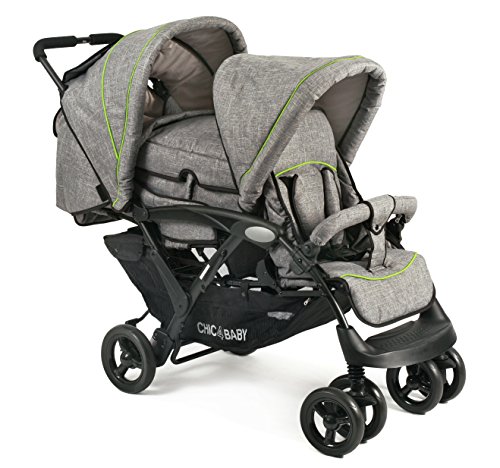 CHIC 4 BABY 274 32 Geschwisterwagen Duo, Jeans grey, grau