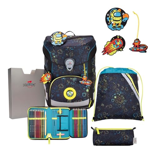 DerDieDas ErgoFlex Easy Exklusiv LED Schulranzenset 5-teilig Crazy