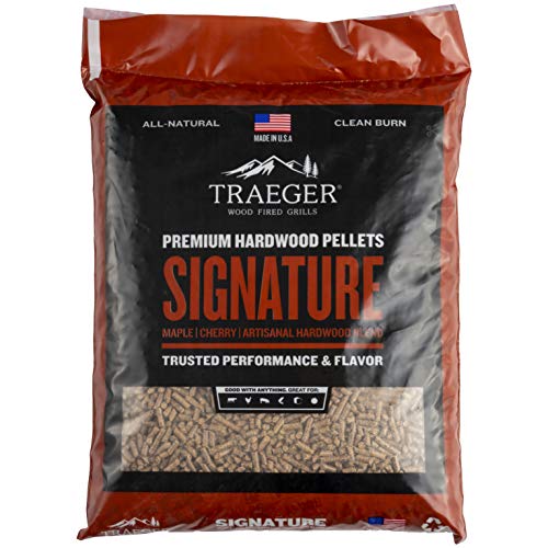 Traeger Grills Signature Blend 100% natürliche Holzpellets für Räucher- und Pelletgrills, BBQ, Backen, Braten und Grillen, 9 kg Tasche