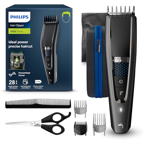 Philips Hair Clipper Series 7000 Haarschneider mit Trim-n-Flow-Technologie (Modell HC7650/15)