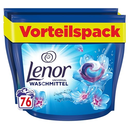 Lenor Waschmittel Pods, 76 Waschladungen, Aprilfrisch, Vollwaschmittel, Langanhaltende Frische & Geruchsentfernung Bei Kaltwäsche