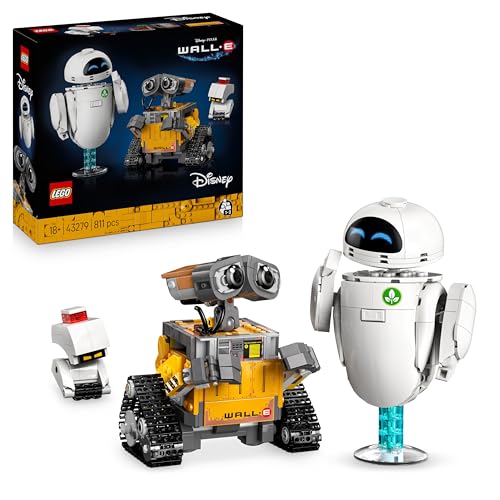 LEGO ǀ Disney and Pixar Wall-E und EVE - Kontruktionsspielzeug für Erwachsene - DIY Set zum Basteln - Baumodell mit M-O & Hal Figuren - Deko zum Bauen - Kreatives Geschenk für Männer und Frauen 43279