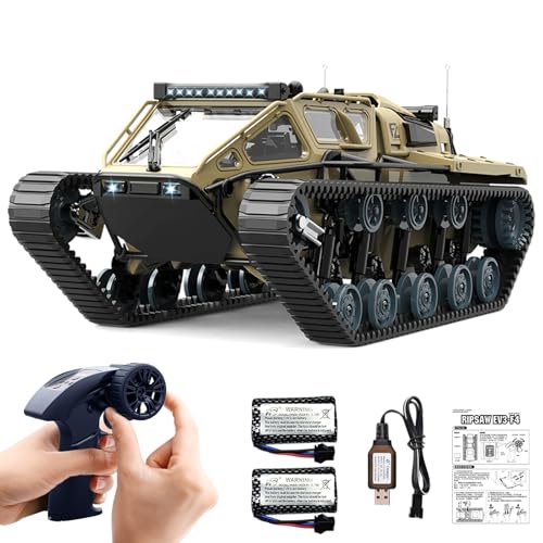 Mostop Remote Control Tank 1/16 Scale High Speed Offroad Crawler für Kinder, 2.4Ghz Remote Control Drift Army Truck mit 2 Batterien, 360°Rotating Drifting Truck Toy Gifts