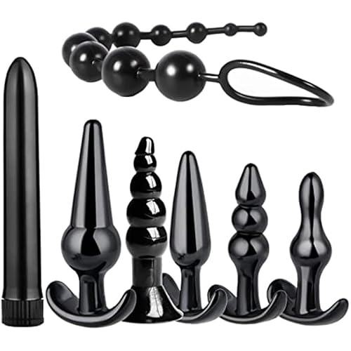 7-Piece Set of Black Silicone Fitness Massage Accessories, Home Hip Training Accessories, Silicone Stretching Tool Set, Couple Gift