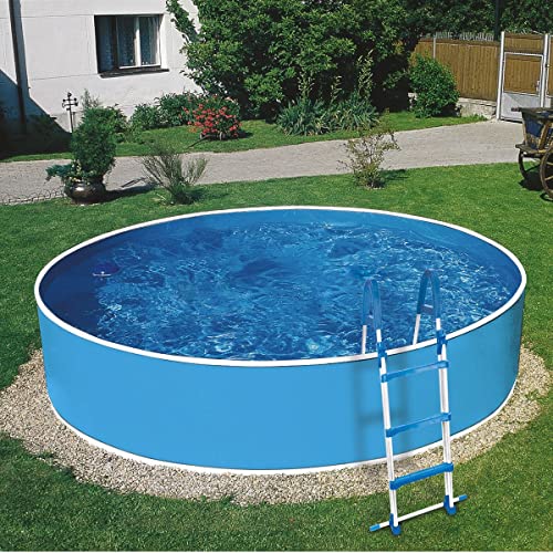 POOL ROYAL Azuro Deluxe � 240 x 90cm wei�/blau Stahlwandpool Schwimmbecken