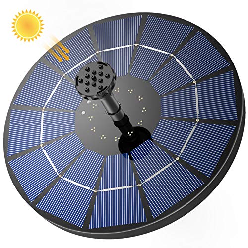 AISITIN Solarbrunnen für Draussen 3,5W, Solar Springbrunnen für Außen Eingebaute 1500 mAh Akku Teichpumpe Solar mit 10 Effekte Schwimmender Fontäne Pumpe mit 4 Stützstangen für Garten/Vogelbad/Teich