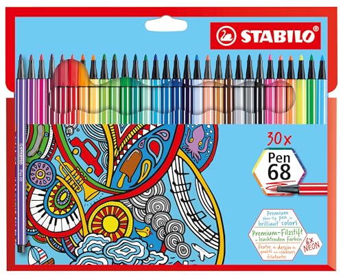 STABILO - Premium-Filzstift - Pen 68-30er Pack