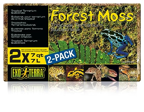 Exo Terra Forest Moss, 100% natürliches Moos, Waldmoos, tropisches Terrariensubstrat, 7L, 2er Pack