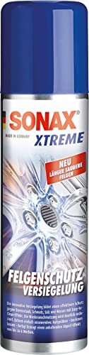 SONAX XTREME FelgenSchutzVersiegelung (250 ml) bildet einen effektiven Schutz gegen Bremsstaub, Schmutz, Salz & Wasser mit Easy-to- Clean-Effekt | Art-Nr. 02501000