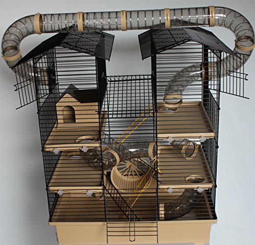 XXL Hamsterburg Hamsterkäfig Mäusekäfig CH2 Beige mit Röhrensystem