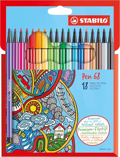STABILO - Premium-Filzstift - Pen 68-18er Pack