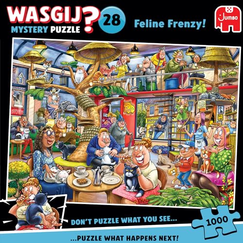 Wasgij Mystery 28, Katzen Chaos - Einzigartige 1000 Teile Puzzle für Erwachsene - Farbenfroh, Herausfordernd und Gehirntraining 1000 Teile Puzzle für Erwachsene